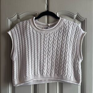 Zara Women's Cable Knit Sweater Crop Top